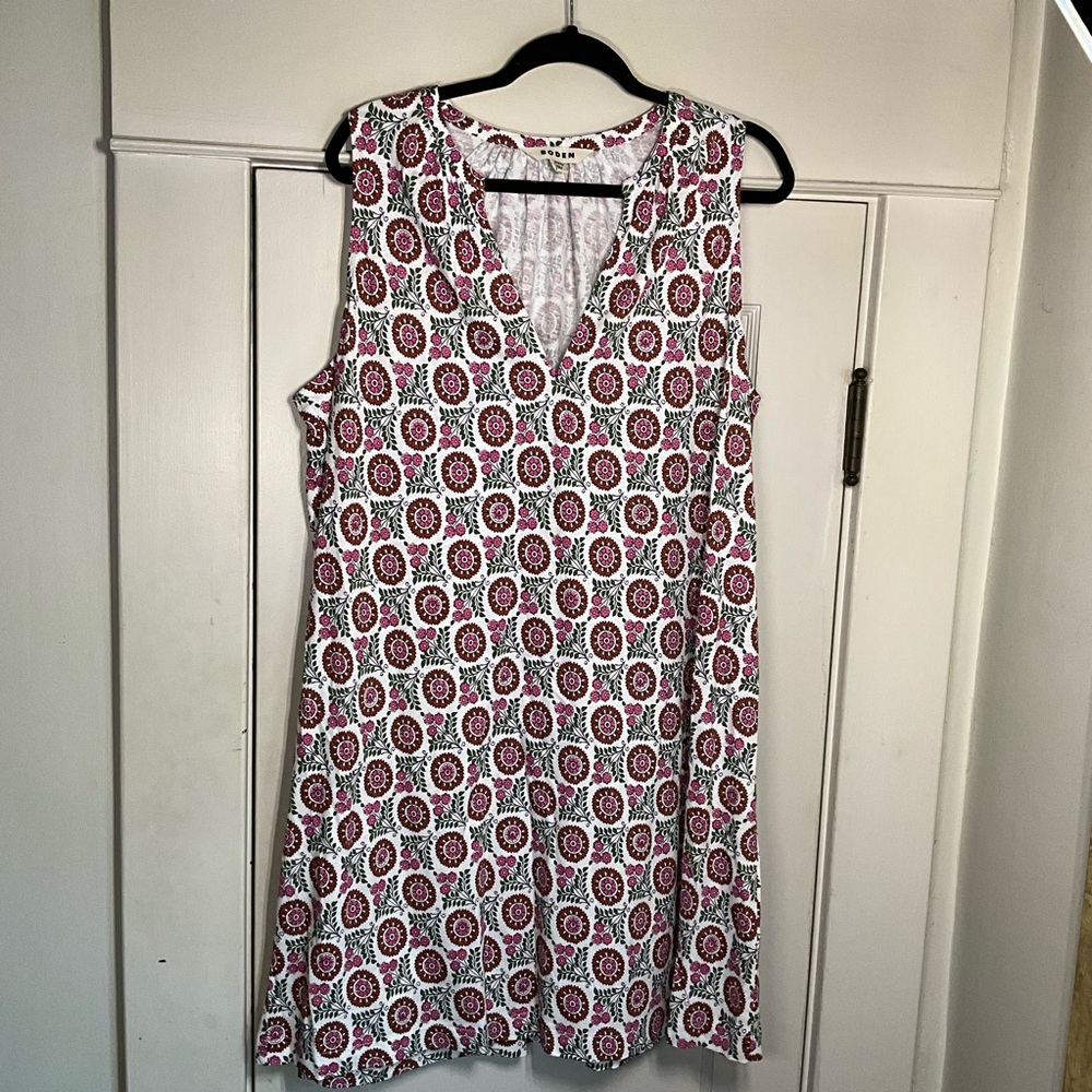 Boden Notch Neck Printed Tank Dress